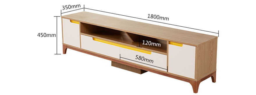 mẫu 2 chi tiết kích thước kệ tivi gỗ công nghiệp ngang 1800mm