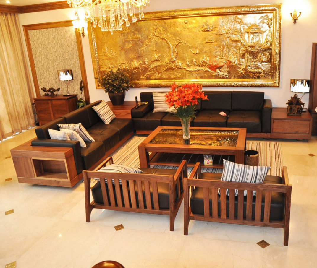 bàn ghế gỗ phòng khách hiện đại