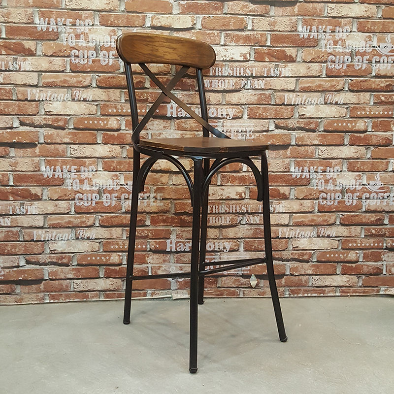 Ghế quầy bar cao gỗ cao su chân sắt tĩnh điện - GCFGC50 Ghế Quầy Bar Cao Gỗ Cao Su Chân Sắt Tĩnh Điện - Gcfgc50
