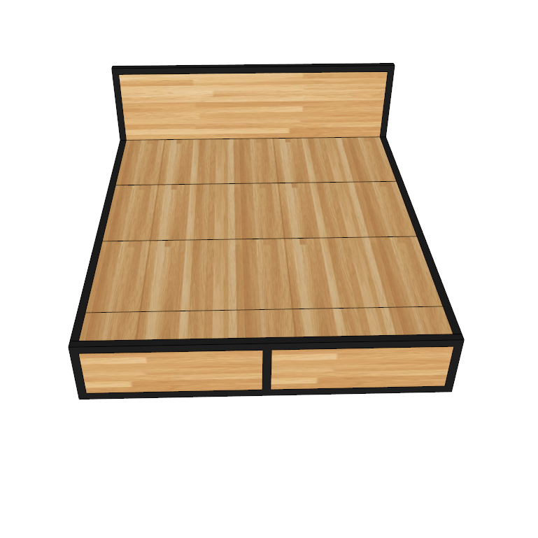 Khung giường gỗ cao su lắp lắp chắc chắn