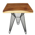SFMT005 - Bàn cafe gỗ me tây VUÔNG 60cm dày 5cm chân sắt