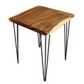 SFMT006 - Bàn cafe gỗ me tây VUÔNG 60cm dày 5cm chân Hairpin