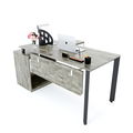 SFTA004 - Bàn giám đốc gỗ cao su chân sắt tam giác