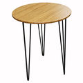 SFBCF002- Bàn Cafe tròn 60cm gỗ TRE ÉP chân Hairpin