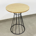 SFBCF033 - Bàn cafe gỗ TRE tròn 60cm chân sắt cổ lỏ nhỏ