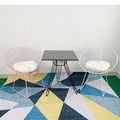 CBCF015 - Bộ bàn ghế cafe vuông và 2 ghế nón thư giãn