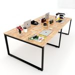 SFRT041 - Bàn cụm 4 người 120x240cm chân sắt lắp ráp