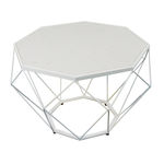 SFBT026- Bàn Sofa Dimond khung trắng mặt đá trắng
