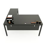 SFUC003 - Bàn chữ L gỗ cao su chân chữ U lắp ráp
