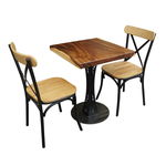 CBCF011 - Bộ bàn cafe gỗ me tây và 2 ghế tỷ tôm