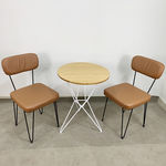 CBCF023 - Bộ bàn ghế Cafe tròn Gỗ Tre và ghế nệm