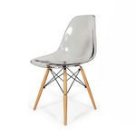 GBC006 - Ghế bàn cao lưng nhựa ABS chân gỗ màu trong suốt
