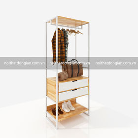 SFKQA004- Kệ quần áo kết hợp 2 hộc kéo