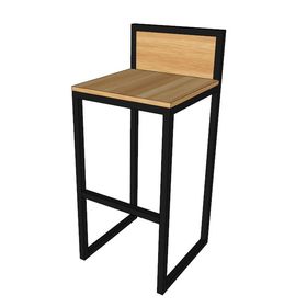 GCFC002 - Ghế cafe, bar chân cao sắt gỗ đơn giản