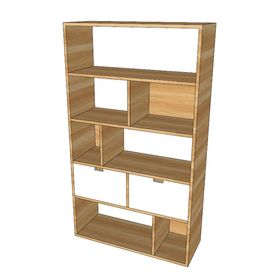 Kệ sách trang trí có 2 hộc kéo gỗ cao su