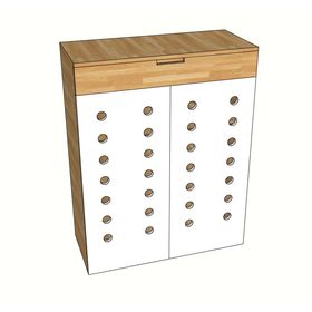 SFKG001- Tủ giày dép đơn giản gỗ cao su( 800x300x1000mm)