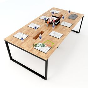 SFCBH01 - Bàn họp gỗ cao su chân lắp ráp