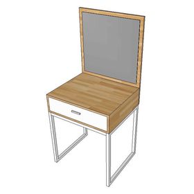 Bàn trang điểm Mini gỗ cao su chân sắt SFBTD007