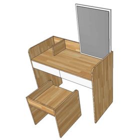 Bộ bàn trang điểm gỗ cao su SFBTD008