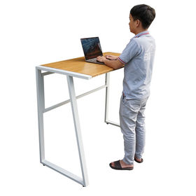 SFBD002- Bàn làm việc đứng gỗ TRE ÉP chân sắt hình thang cao 105cm
