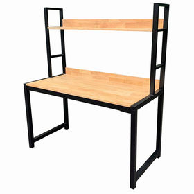 SFBK005 - Bàn làm việc kết hợp kệ khung sắt gỗ cao su