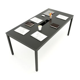 SFUC009 - Bàn họp nhỏ gỗ cao su hệ 2 chân sắt chữ U
