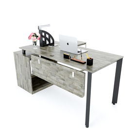 SFTA004 - Bàn giám đốc gỗ cao su chân sắt tam giác