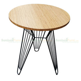 SFBCF005- Bàn Cafe gỗ TRE ÉP tròn 60cm chân sắt Lap