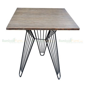 SFBCF009 - Bàn cafe gỗ TRE ÉP vuông 60cm chân sắt Lap
