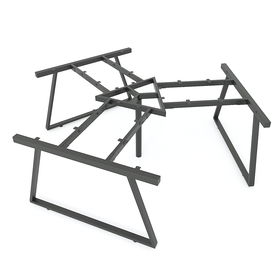 SFTV121 - Chân bàn cụm 3 chỗ sắt 25x50 lắp ráp hình thang vuông