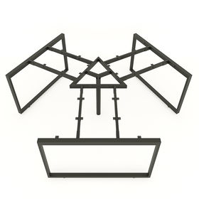 SFRT121 - Chân bàn cụm 3 chỗ sắt 25x50 lắp ráp hình chữ nhật