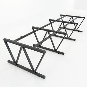 SFVC123 - Chân bàn cụm 6 chỗ sắt 25x50 lắp ráp chữ V