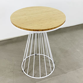 SFBCF032 - Bàn Cafe gỗ TRE tròn 60cm chân cổ lọ viền