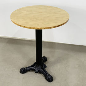 SFBCF034 - Bàn cafe gỗ TRE tròn 60cm chân gang đúc