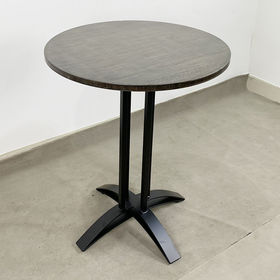 SFBCF039 - Bàn cafe tròn 60cm gỗ TRE ÉP chân sắt đế chữ thập