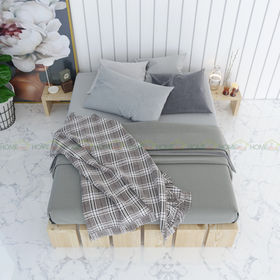 SFGN006 - Giường ngủ gỗ thông đơn giản kế hợp kệ đầu giường