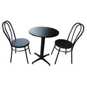 CBCF009 - Bộ bàn cafe tròn 60cm gỗ cao su và ghế sắt