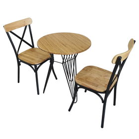 BFCBCF002 - Bộ bàn ghế CAFEBAMBOO chân sắt lap và ghế lưng sắt