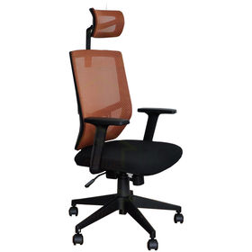 Ghế xoay văn phòng lưng lưới có tựa đầu chống mỏi màu cam FSGVP916H