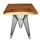 SFMT005 - Bàn cafe gỗ me tây VUÔNG 60cm dày 5cm chân sắt