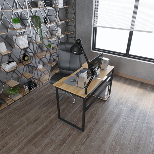 SFBLV002- Bàn vi tính có kệ CPU gỗ cao su chân sắt (1mx60cmx75cm)