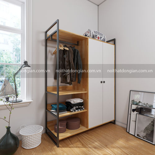 Tủ quần áo kết hợp kệ xếp và treo