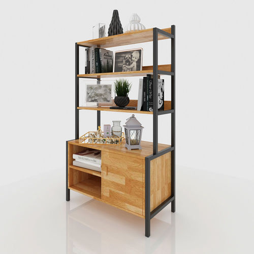 Kệ sách trang trí có tủ dưới phong khách hoặc bếp