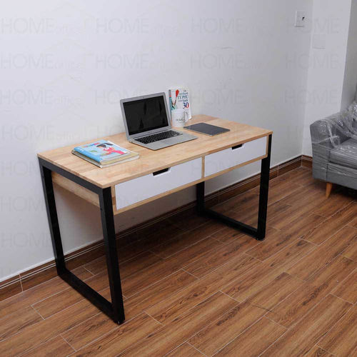 SFBHK005 - Bàn làm việc 2 hộc kéo gỗ cao su chân sắt hộp ( 1200x600x750mm)