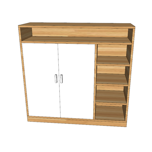 SFKG002- Kệ tủ giày 5 tầng gỗ cao su có cửa