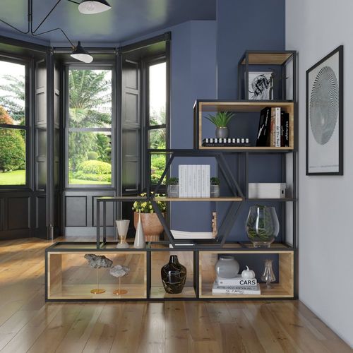 Kệ hình thang khung sắt gỗ SFKS011