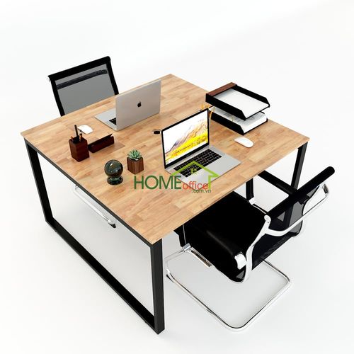 SFRT021 - Bàn cụm 2 người 120x120cm chân sắt lắp ráp