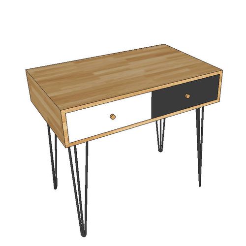 Bàn trang điểm gỗ cao su đơn giản chân Hairpin - SFBTD004
