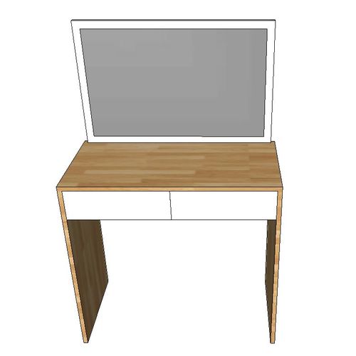 Bàn trang điểm gỗ cao su kèm gương SFBTD012