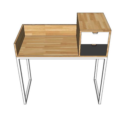 Bàn trang điểm gỗ cao su 2 hộc kéo trên bàn SFBTD013